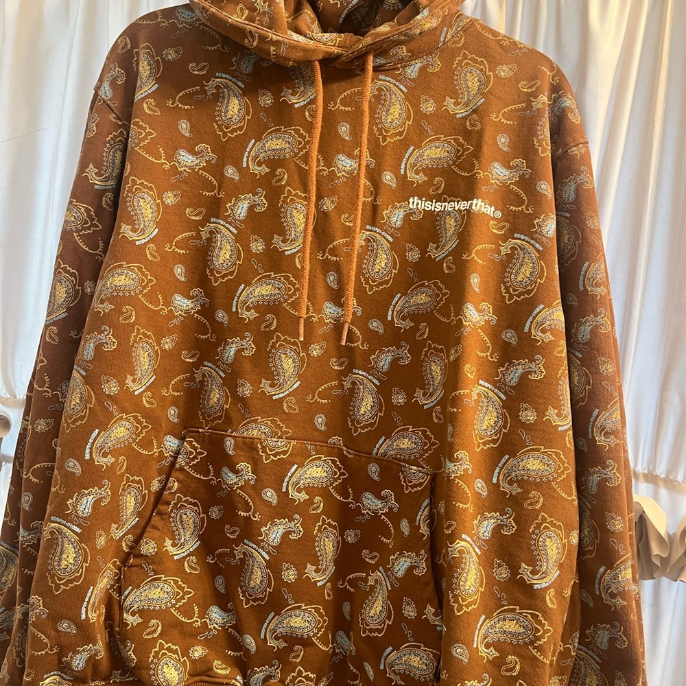 Men's Tan Paisley Hoodie Sweater